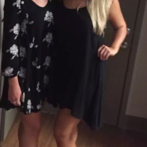 Black high/low mini dress